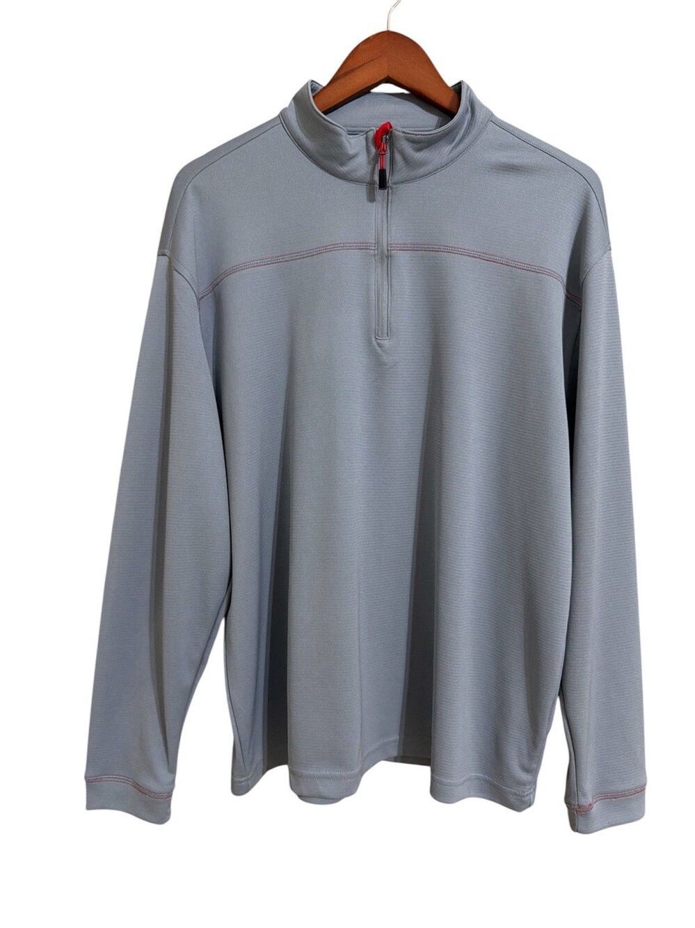 Pebble Beach Mens Pullover Shirt Dry-Luxe Performance 1/4 Zip Light Gray M